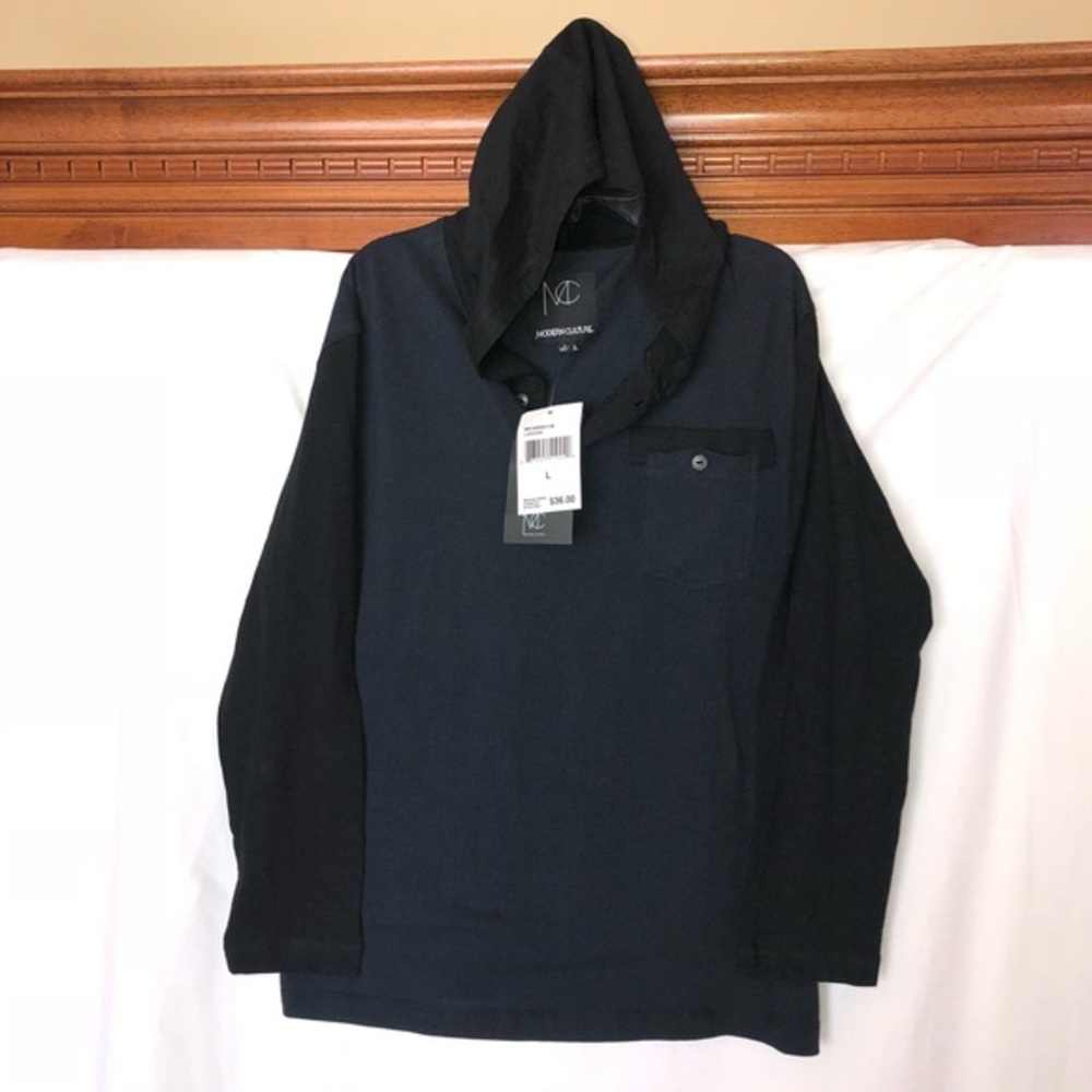 Modern Culture Youth Boys Blue Black Shirt L 14-16